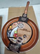 1 x MIGHTY PAN 28Cm Extra Deep Ceramic Coated Frying Pan With A Copper Metallic Exterior -