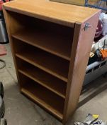 1 x Mid-Century Style Wooden Freestanding Bookshelf with a Teak Finish - CL985 - NO VAT ON THE