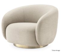 1 x EICHHOLTZ 'Brice' Luxury Upholstered Swivel Tub Chair - Original Price £1,495 - Recently