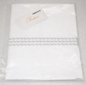 1 x PRATESI Luxury 100% Egyptian Cotton Pillowcase Sham with Silver Embroidery - Made In Italy -