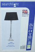 1 x Large Chrome Table Lamp With Black Pleated Shade - Ref: K494/8174CC - CL011 - Location: