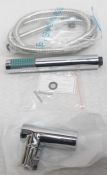 1 x WATERFRONT 'Smart' Bathroom Shower Wall Set With Slim Handset , Hole And Mounting In Chrome -
