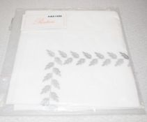 1 x PRATESI 'Federico' Luxury 100% Egyptian Cotton Pillowcase Sham with Silver Embroidery
