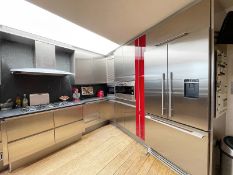 1 x Stunning Luxury SIEMATIC Stainless Steel Fronted Fitted Kitchen with Gaggenau Appliances