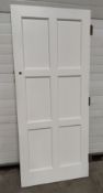 1 x Solid Wood Painted  Internal Door in White - Includes Hinges - Ref: K673 - CL896 - NO VAT ON THE