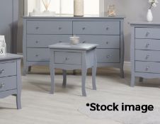 1 x BIRLEA Paris 1 Drawer Bedside Table In Grey - Original Retail £75 - NO VAT ON THE HAMMER -
