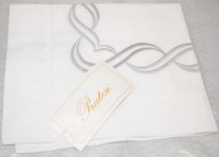 1 x PRATESI 'Treccia' Luxury Italian 100% Egyptian Cotton Pillowcase Sham with Silver Embroidery