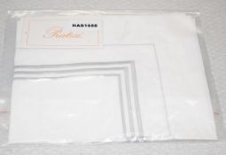 1 x PRATESI 'Tre Righe' Luxury 100% Egyptian Cotton Pillowcase Sham with Silver Embroidery -