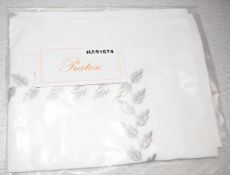 Pair of PRATESI 'Federico' Luxury 100% Egyptian Cotton Pillowcase Sham with Silver Embroidery