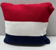 1 x Red White And Blue Striped Cushion - 48X48cm - Ref: CNT750/B3-7 - CL845 - NO VAT ON THE HAMMER -