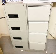 2 x Four Drawer Steel Filing Cabinets with Keys