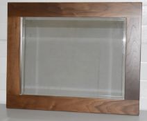 1 x Stonearth Luxury Rectangular Bathroom Wall Mirror - American Solid Walnut Frame, H60 x W75cm