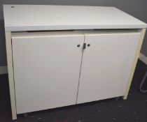 1 x Two Door Office AV Media Cabinet - Manufactured by AV - Features Castor Wheelsls, Rackmount