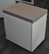 4 x Haworth Mobile Drawer Pedestals Featuring a Metal Construction, Two Large Drawers, 1 x