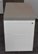 10 x Haworth Mobile Drawer Pedestals Featuring a Metal Construction, Two Large Drawers, 1 x