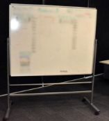 1 x Large Freestanding Whiteboard on Castors