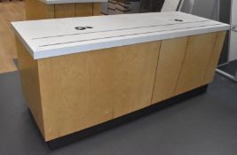 1 x Canteen Buffet Point of Sale Counter Featuring Cable Holes for Epos Systems, Stainless Steel