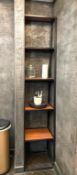 1 x Modern Ladder Shelf Unit Features a Black Finish and Wooden Shelves