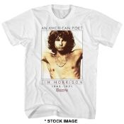 1 x THE DOORS Official Merchandise An American Poet Jim Morrison Logo T-Shirt - Size: Extra Large