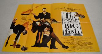 1 x Original VINTAGE Quad MOVIE POSTER From the Film THE FAVOUR THE WATCH AND THE VERY BIG FISH - Si
