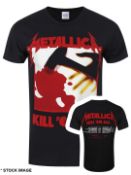 1 x METALLICA Kill Em All Tour Logo Short Sleeve Men's T-Shirt by Gildan - Size: Medium - Colour:
