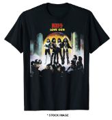 1 x KISS Love Gun Logo Short Sleeve Men's T-Shirt by Gildan - Size: Medium - Colour: Black - New &