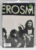 1 x AEROSMITH Band Picture Green and Black Logo Short Sleeve Men's T-Shirt by Gildan - Size: