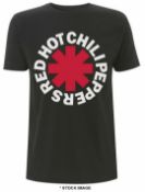 1 x RED HOT CHILLI PEPPERS Classic Asterisk Band Logo Short Sleeve Men's T-Shirt by Gildan - Size: