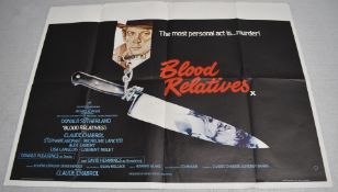 1 x Original VINTAGE Quad MOVIE POSTER From the Film BLOOD RELATIVES - Size: 76 x 102 cms