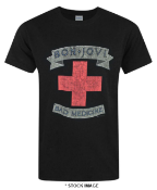 1 x BON JOVI Bad Medicine Logo Short Sleeve Men's T-Shirt by Gildan - Size: Extra Large - Colour:
