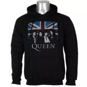 1 x Queen Vintage Union Jack Men's Hooded Jumper - Size: Large - Officially Licensed Merchandise -