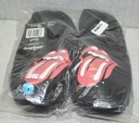 1 x Pair of Rolling Stones Slippers - Officially Licensed Merchandise by Bravado - Size: Large