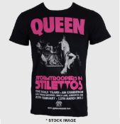 1 x QUEEN Official Merchandise Stormtroopers Logo Short Sleeve Men's T-Shirt by Drama Fuelled and