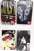 4 x Rock and Roll Themed Guns N' Roses, Coldplay, Slash and Blondie Ladies T-Shirts - Size: Small