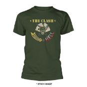 1 x THE CLASH Straight Aces Logo Short Sleeve Men's T-Shirt by Gildan - Size: Medium - Colour: Green