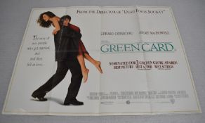 1 x Original VINTAGE Quad MOVIE POSTER From the Film GREEN CARD - Size: 76 x 101 cms
