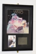 1 x Authentic THE WHO Pete Townsend Autograph With COA