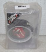 1 x Rolling Stones Alarm Clock by Disaster Designs - Chrome and Black With a Sparkly Tongue Logo