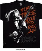 1 x ACDC Official Merchandise For Those About To Rock Logo Short Sleeve Men's T-Shirt by Liquid Blue