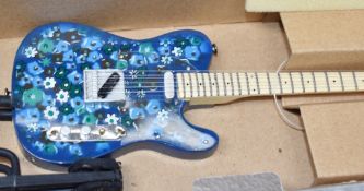 1 x Miniature Hand Made Guitar - Paisley Flower, Fender Telecastor - New & Unused - RRP £35