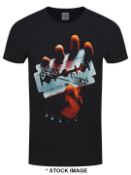 1 x JUDAS PRIEST British Steel Logo Short Sleeve Men's T-Shirt by Fruit of the Loom - Size: