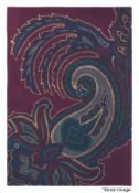 1 x TED BAKER 'Paisley' Designer Handcrafted 100% Wool Pile Carpet Rug in Burgundy (57500) -
