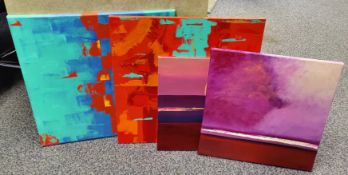 4 x Pieces of Canvas Wall Art Paintings Signed by the Original Artist