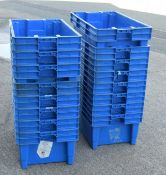16 x Plastic Stackable Storage Boxes - Dimensions: H32 x W80 x D46 cms