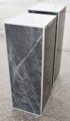 Pair of Premium Shop Display Plinths with a Marbled Aesthetic in Black - GEN131 / WH3