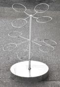 1 x Commercial 10-Ring Flower Pot Display Stand with 10 x Tall Galvanized Pots - K723(A) / WH3 -