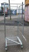 1 x 3-Sided Roll Cage Trolley Containers on Castors - K728 / WH3 - CL011 - Location: Altrincham