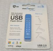 1 x Data Shur 16GB Pin Activated Ultra Secure USB Flash Drive - New in Packaging