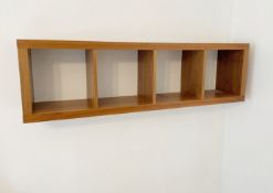 1 x Wall Mounted Wooden Bookshelf with a Walnut Finish, 1.3-Metres Long - CL1005 - Location: