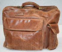 1 x THE BRIDGE Luxury Italian Full Grain Leather Satchel in Brown - Made In Italy By Artisans - Ref:
